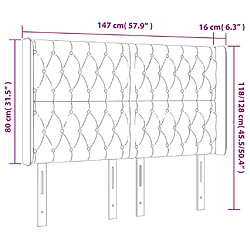 vidaXL Tête de lit à LED Bleu 147x16x118/128 cm Tissu pas cher