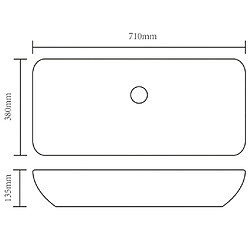 vidaXL Lavabo et mitigeur Céramique Rectangulaire Blanc pas cher