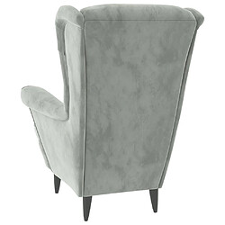 Acheter vidaXL Fauteuil gris clair velours