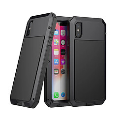 360 ° Corps de protection robuste robuste hybride Boîtier étanche en métal pour iPhone X Noir