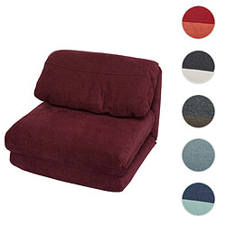 Mendler Fauteuil-lit HWC-E68, Canapé-lit Fauteuil fonctionnel Fauteuil pliant Fauteuil relax, tissu/textile ~ bordeaux