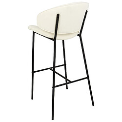 Beliani Tabouret de bar Set de 2 Tissu Crème KIANA pas cher