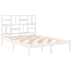 Avis vidaXL Cadre de lit sans matelas blanc bois massif 150x200 cm