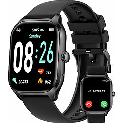 Vendos85 Montre Connectée pour Homme Femme, 2.01" Full Touch Smart Watch avec Notifications noir