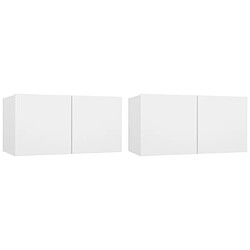 Avis vidaXL Ensemble de meubles TV 4 pcs Blanc Bois d'ingénierie