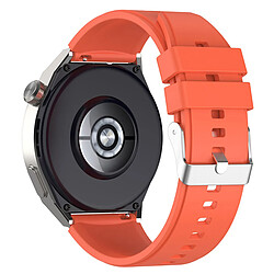 Avis Bracelet en silicone avec boucle en acier argenté pour HUAWEI GT3 Pro GT2 Pro-Orange