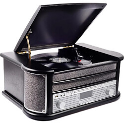 Lecteur de disques vinyles Denver MRD-51 Black Radio Dab/FM, CD, Cassette, REC. Haut-parleurs 5W, Design rétro. Boîtier en Bois.