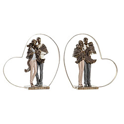 Figurine Décorative DKD Home Decor Famille Métal Cuivre Résine Moderne Couple (28 x 8,5 x 27 cm) (2 Unités)