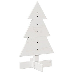 vidaXL Arbre de Noël en bois pour décoration blanc 60 cm pin massif