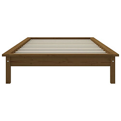 Acheter vidaXL Cadre de lit sans matelas marron miel bois massif