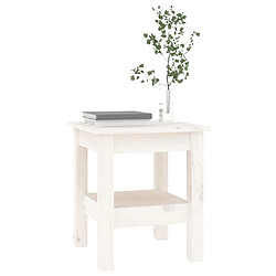 Maison Chic Table basse,Table Console Table d'appoint, Table pour salon Blanc 35x35x40 cm Bois massif de pin -MN79519 pas cher