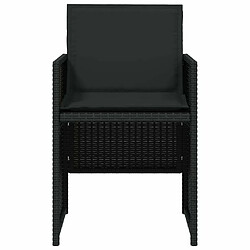 Maison Chic Lot de 4 Chaises Relax de jardin avec coussins noir résine tressée -GKD15531 pas cher