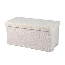 Urban Living Banc de rangement pliable Kube revêtement bouclette - Blanc crème