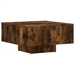 vidaXL Table basse Chêne fumé 60x60x31,5 cm Bois d'ingénierie