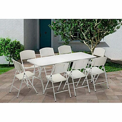 Ahd Amazing Home Design Table pliante en plastique 200x90 cm pour jardin et camping Dolomiti