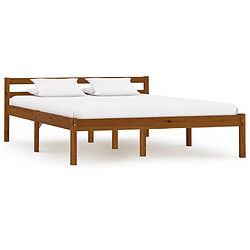 Maison Chic Lit adulte - Lit simple Cadre de lit,Structure du lit Contemporain Marron miel Bois de pin massif 120 x 200 cm -MN61730