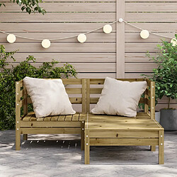 Avis Maison Chic Canapé de jardin 2 places avec repose-pieds | Canapé Sofa d'extérieur | Fauteuil terrasse bois pin imprégné -MN82612