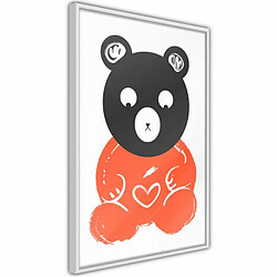 Paris Prix Affiche Murale Encadrée Teddy Bear in Love 20 x 30 cm Blanc