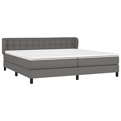 Avis Maison Chic Lit Adulte - Lit simple Lit à sommier tapissier avec matelas moelleux - Meuble de Chambre - Gris 200x200 cm Similicuir -MN70443