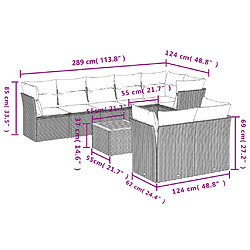 Avis Maison Chic Salon de jardin avec coussins 9 pcs | Ensemble de Table et chaises | Mobilier d'Extérieur beige résine tressée -GKD96001