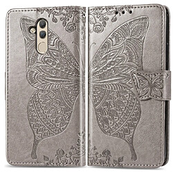 Wewoo Housse Coque Étui en cuir à rabat horizontal Butterfly Love Flowers pour Huawei Mate 20 Liteavec porte-cartes et porte-cartesavec porte-monnaie Gris