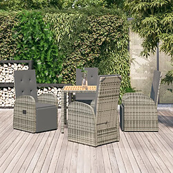 Salle à manger de jardin 5 pcs,Table et chaise à dîner avec coussins Gris -MN80266