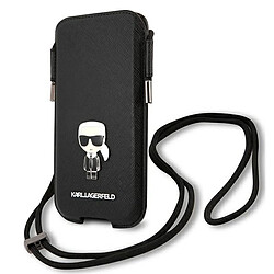 karl lagerfeld torebka klhcp12mophkmk 6,1" noir coque dur saffiano ikonik karl`s