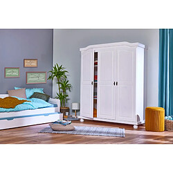 But Armoire 3 portes AUTHENTIC en pin massif blanc vernis