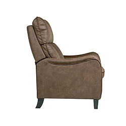 Avis Pegane Fauteuil relax manuel en microfibre couleur sable - Longueur 76 x Profondeur 90 x Hauteur 108 cm