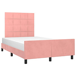 Avis Maison Chic Lit adulte - Cadre Structure de lit avec tête de lit Contemporain Rose 120x200 cm Velours -MN97347