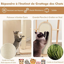 Helloshop26 Arbre à chat en bois pour chats tour à chat moderne à plusieurs niveaux planche à gratter poteau en sisal perchoir 112 cm rembourré 20_0007667