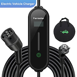 Avis Chargeur Voiture Électronique 3.5KW Type 2 avec Indicateur Lumineux et Courant Ajustable FERRASTAR-Noir avec Sac Cadeau