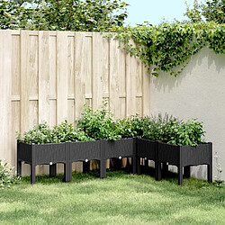 vidaXL Jardinière avec pieds noir 160x120x42 cm PP