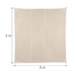 Avis Relaxdays Voile d?ombrage carré diffuseur d?Ombre Protection Soleil Balcon Jardin UV Toile imperméable 4x4 m, Beige, 4 x 4 m