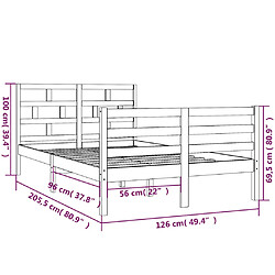 vidaXL Cadre de lit sans matelas bois massif 120x200 cm pas cher