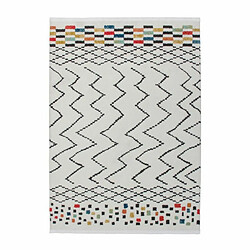 Paris Prix Tapis Ethnique à Franges Agadir Noir & Multicolore 200 x 290 cm