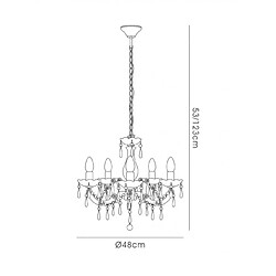 Avis Luminaire Center Chandelier sans abats jours Floria Chrome poli 5 ampoules 53cm