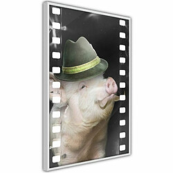 Paris Prix Affiche Murale Encadrée Dressed Up Piggy 20 x 30 cm Blanc