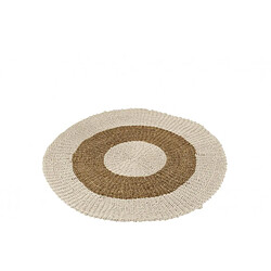 Dansmamaison Tapis Rond Zostere Blanc/Naturel Small