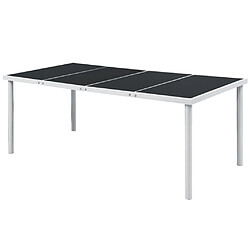 vidaXL Table de jardin 190x90x74 cm Noir Acier