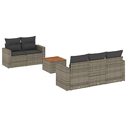 Maison Chic Salon de jardin 6 pcs avec coussins | Ensemble de Table et chaises | Mobilier d'Extérieur gris résine tressée -GKD72958