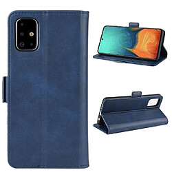 Wewoo Housse Coque Pour Galaxy A71 Double boucle Crazy Horse Business Holster de téléphone portable avec fonction de support de portefeuille de carte bleu