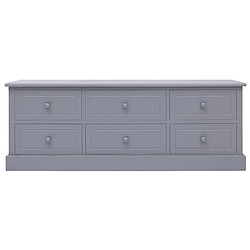 vidaXL Meuble TV Gris foncé 108x30x40 cm Bois massif de Paulownia