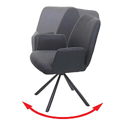 Decoshop26 Chaise de salle à manger fauteuil de bureau en tissu gris foncé en acier design pivotant rétro et moderne 04_0002271 pas cher