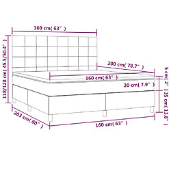 vidaXL Sommier à lattes de lit et matelas Vert foncé 160x200cm Velours pas cher