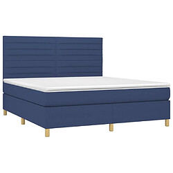 Avis Maison Chic Lit adulte- Lit + matelas,Sommier à lattes de lit avec matelas Bleu 180x200 cm Tissu -GKD97925