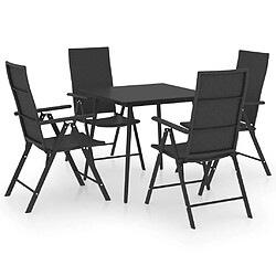 Salle à manger de jardin 5 pcs,Table et chaise à dîner Noir -MN27158