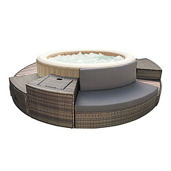 Pack spa gonflable Intex PureSpa Sahara rond Bulles 4 places + Ensemble mobilier