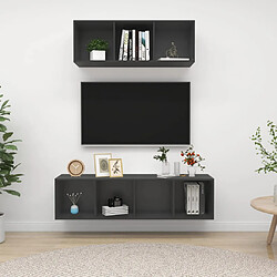 vidaXL Ensemble de meubles TV 2 pcs Gris Bois d'ingénierie