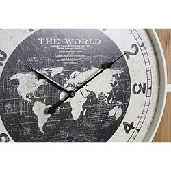 Avis Look & Feel Horloge Murale DKD Home Decor Noir MDF Blanc Fer Mappemonde (60 x 4,5 x 60 cm)